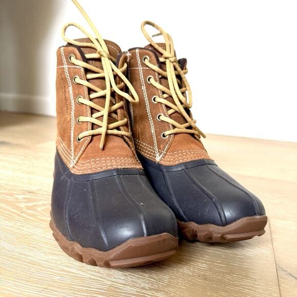 Wolverine Women's Torrent Cognac Brown Snow Boots Leather Rubber Duck Boots 7M - Picture 9 of 9